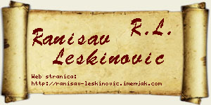 Ranisav Leškinović vizit kartica